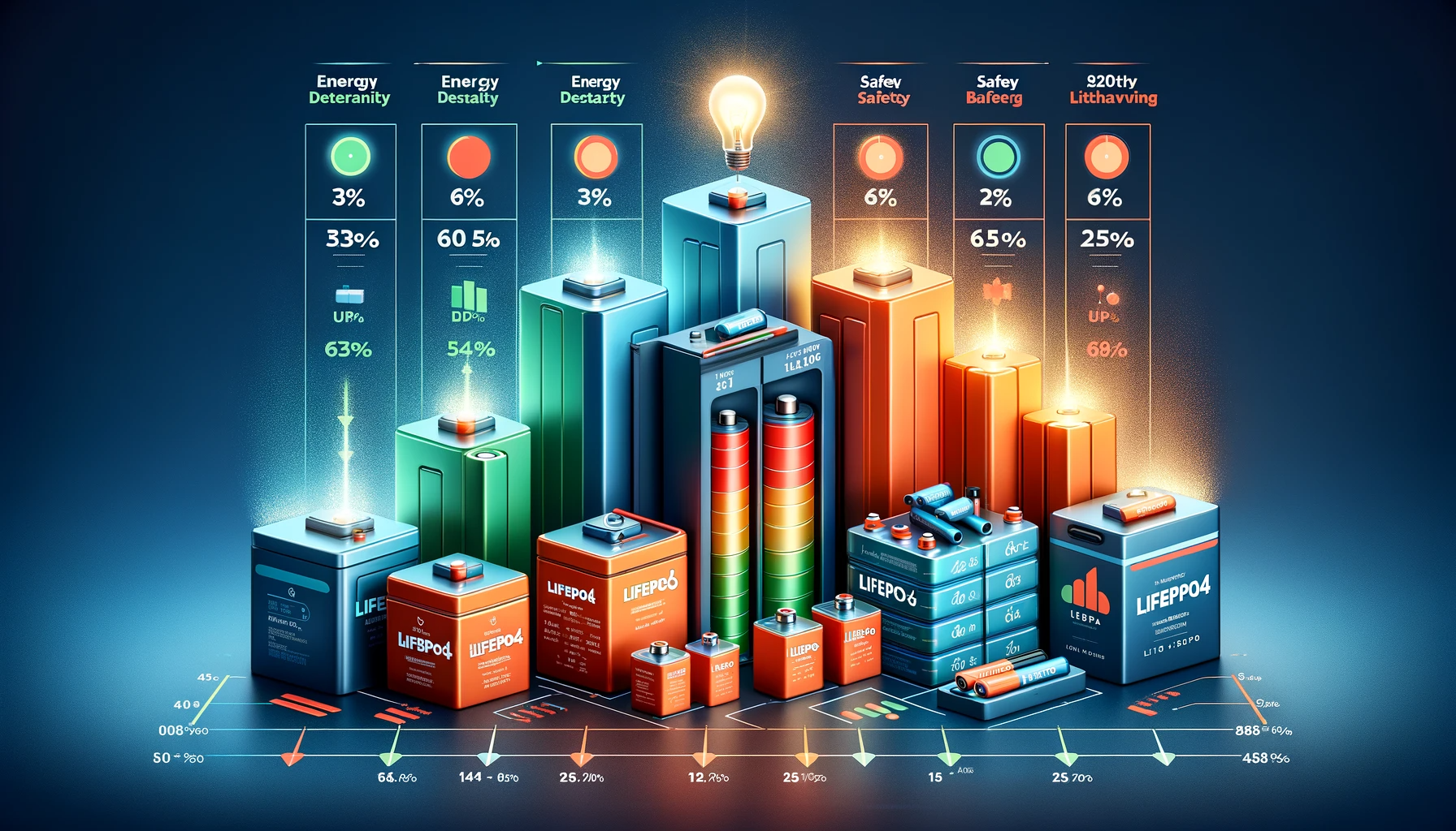 the performance differences between LiFePO4 batteries and other types of lithium-ion batteries, highlighting key metr